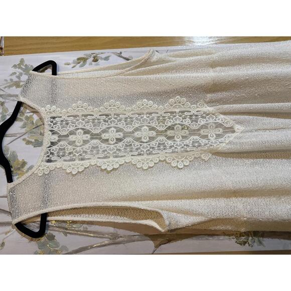 Maurices Ivory Lace Back Sleeveless Open Front Vest L/XL - Picture 7 of 8